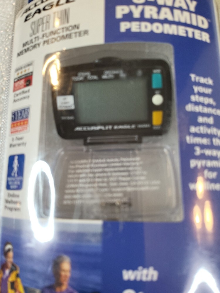 ACCUSPLIT Eagle Wellness Series Super Thin Step and Distance Pedometer A79