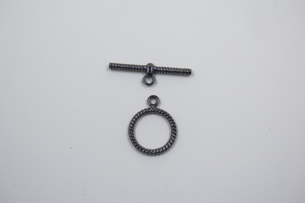 Rope Circle Toggle Clasp Gunmetal Tone