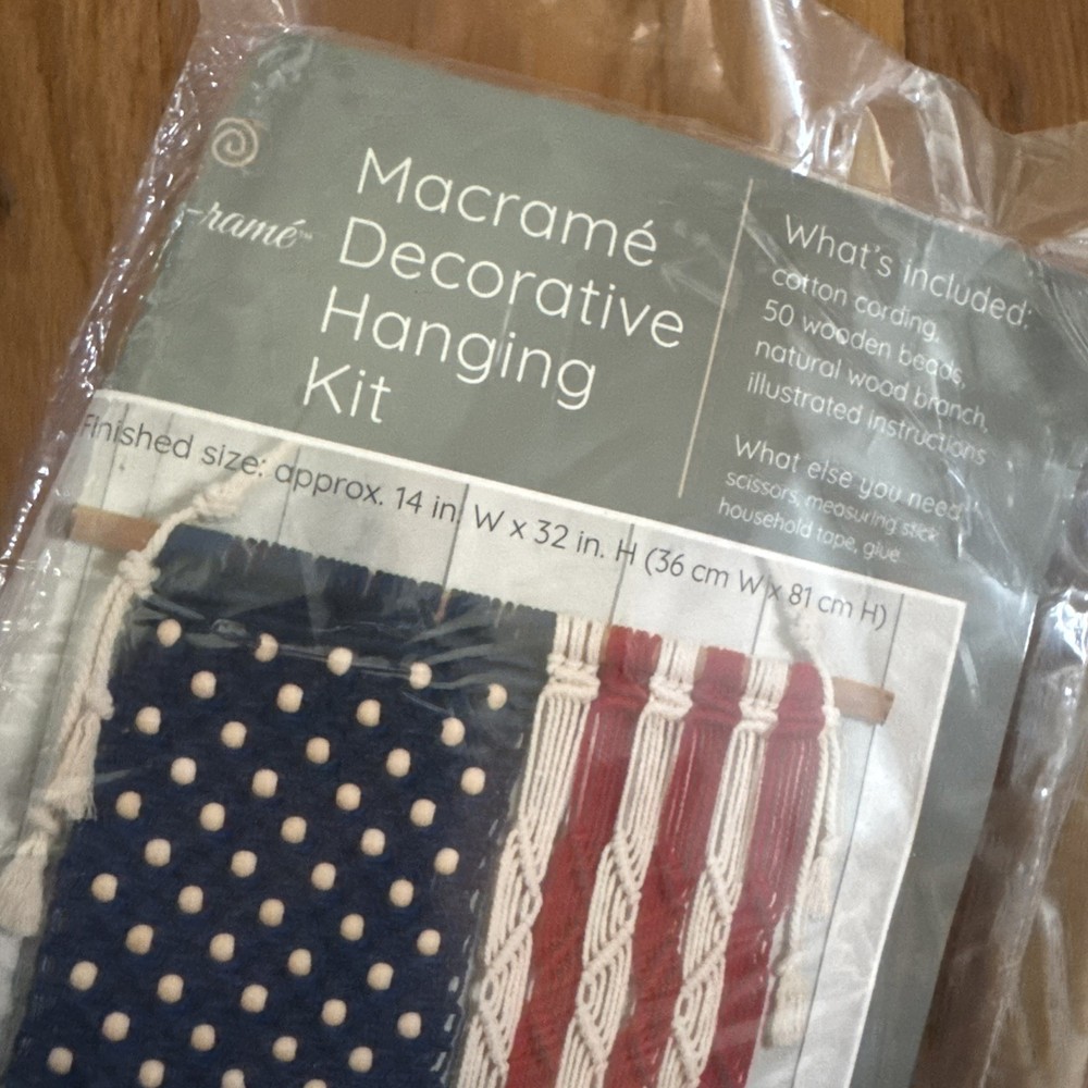 Old Glory Macrame Decorative Hanging Kit New In Package