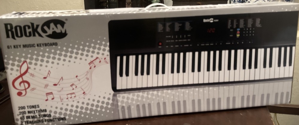 *NEW* RockJam 61-Key Electronic Keyboard Black Large