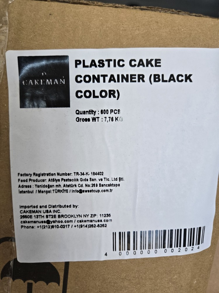 600 pcs Plastic Cake Slice Containers (Black Base + Clear Lid)