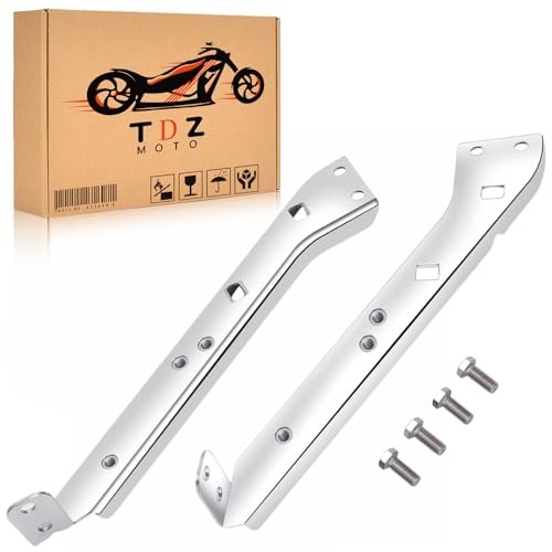 TDZ Chrome Saddlebag Rail Support Bracket Left & Chrome Rail Support Bracket