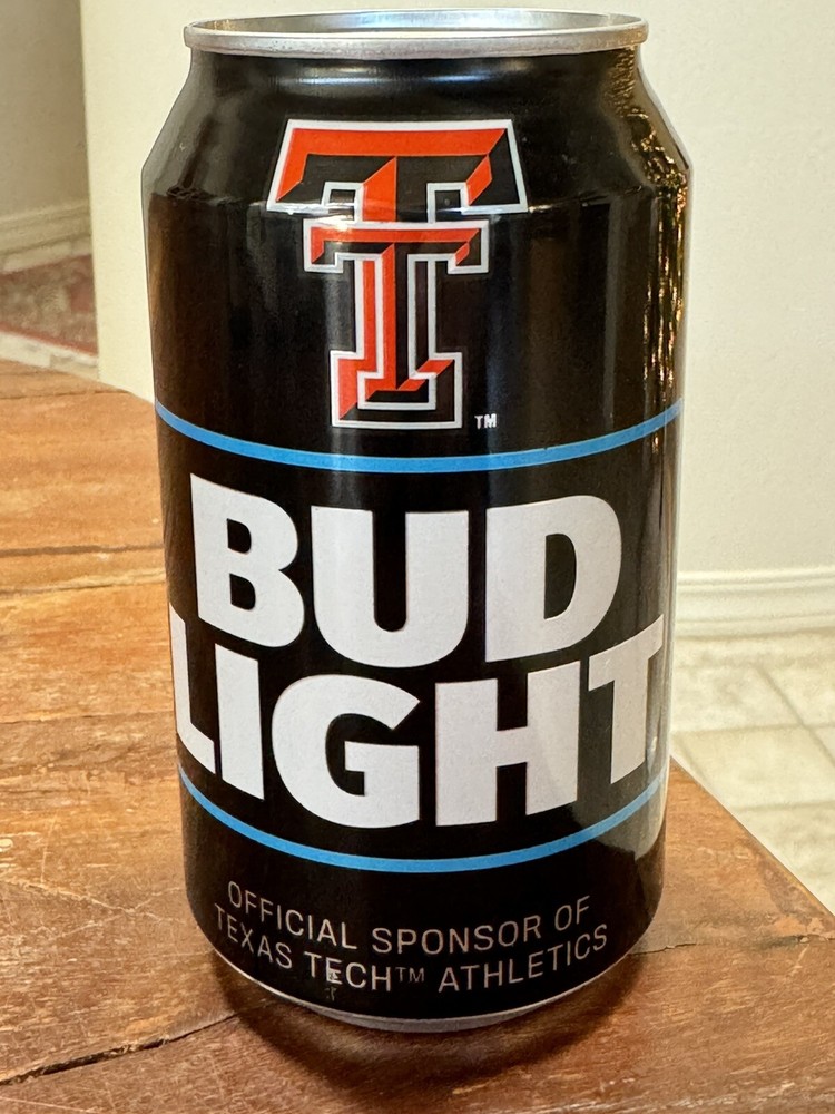 2024 Texas Tech Bud Light - limited edition empty Beer Can - Bottom Opened