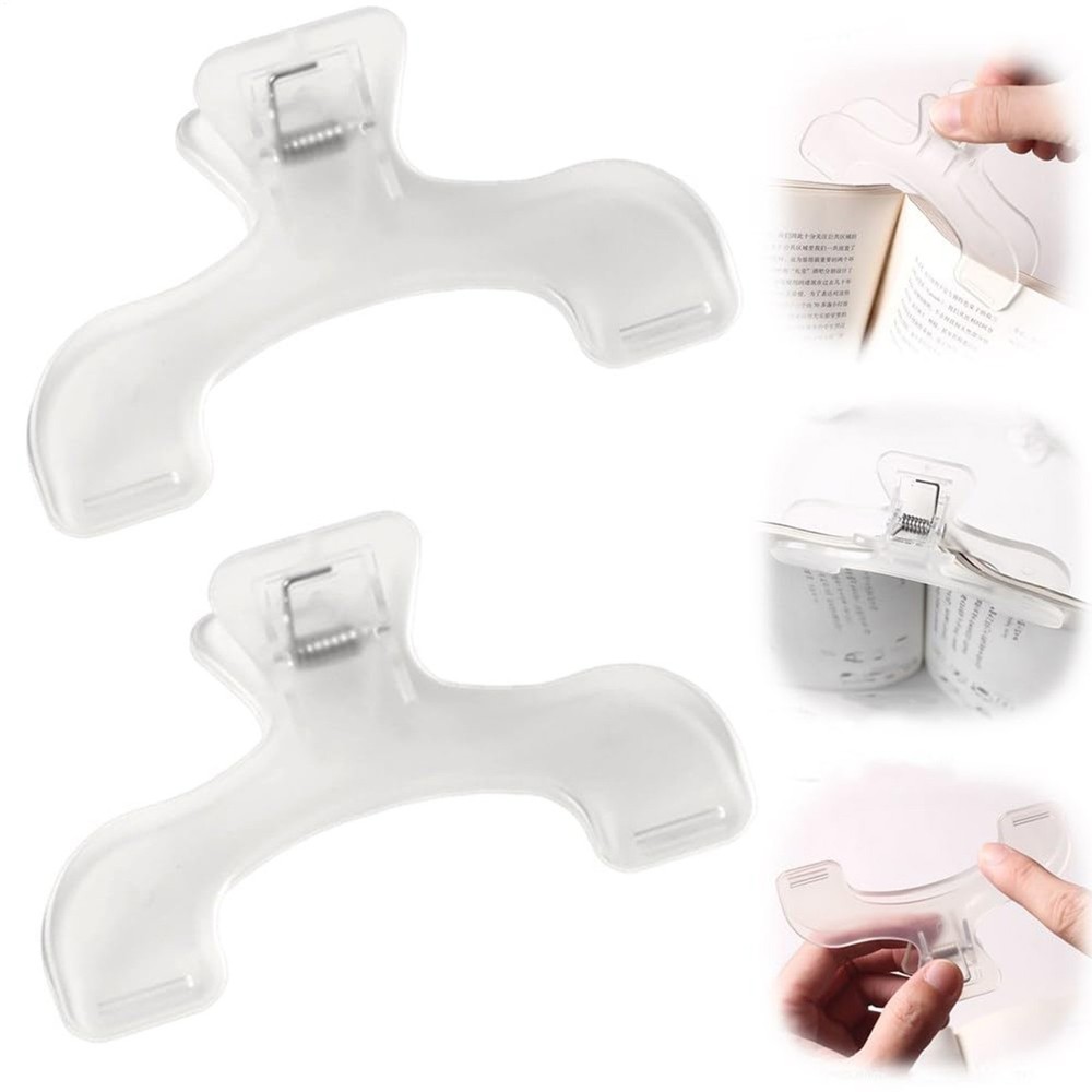 2pcs Transparent Book Clip Practical Note Clip Reading Book Marker Clip for Book