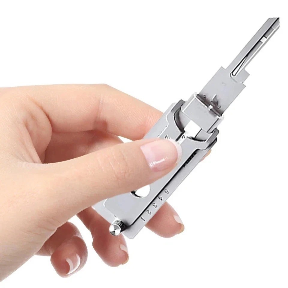 2-in-1 Stainless Steel Key Decoder SS001 PRO Lock Decoder Repair Tools-Free Ship