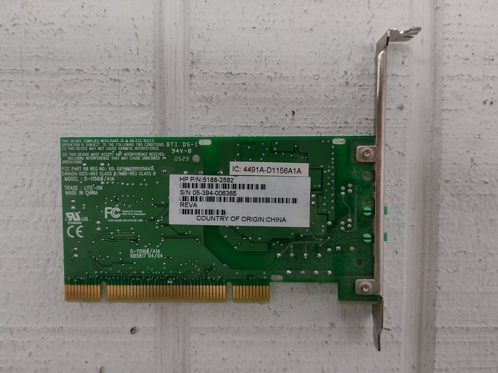 Agere Systems HP P/N 5188-2582 ~ PC Modem Network Card