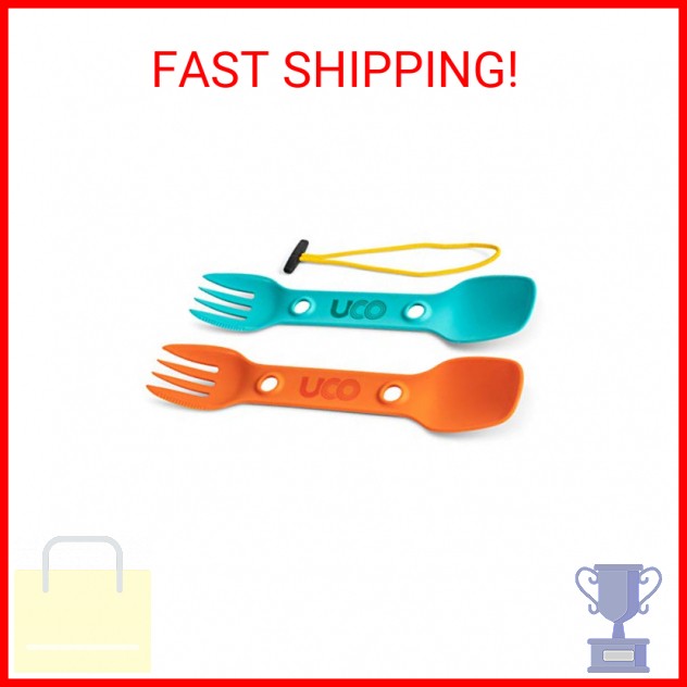 UCO Utility Spork Camping Spoon-Fork-Knife Utensil, 2 Pack