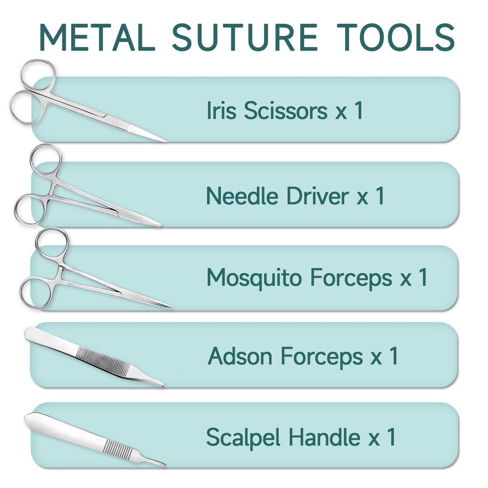 Suture Practice Complete Kit for Students (30 Pieces) Include Reusable Upgrad...