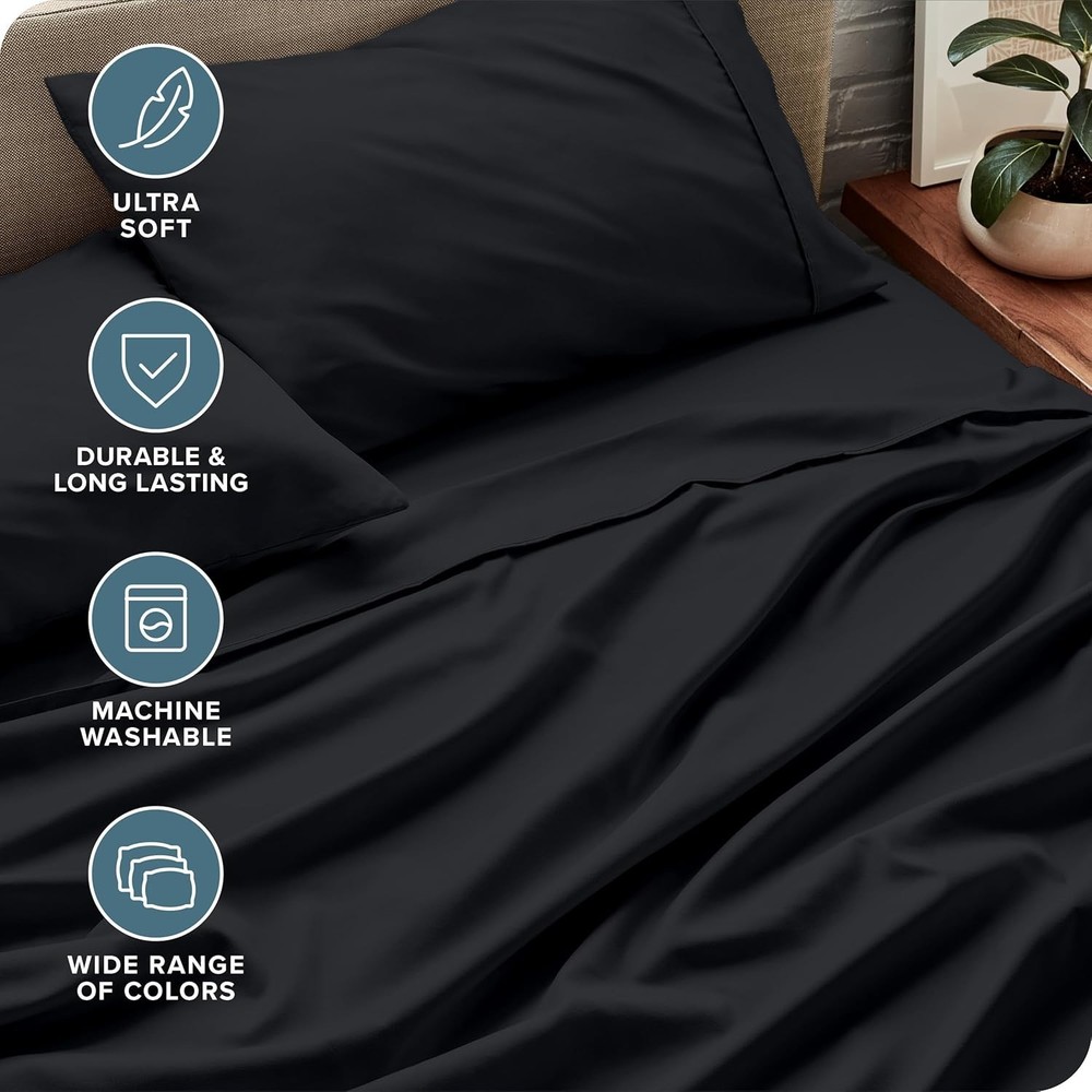 Luxury 1800 Thread Count Queen Sheet Set - Ultra-Soft Microfiber, Deep Pockets