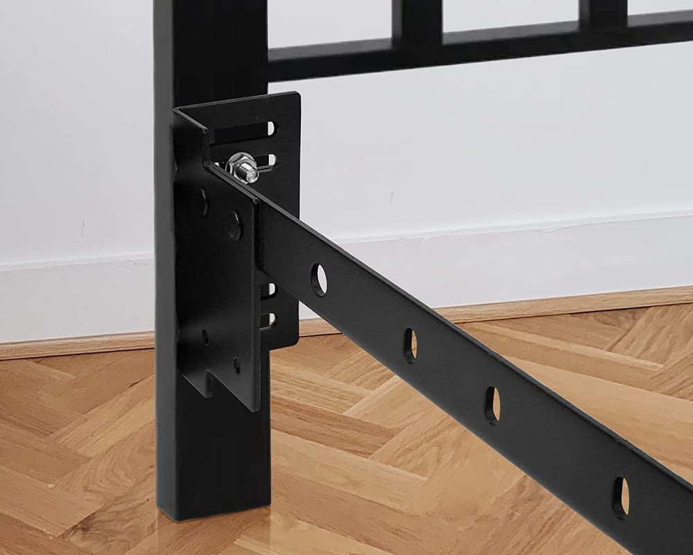Bed Frame Footboard Extension Brackets Set Attachment Kit, Bolt-on Black