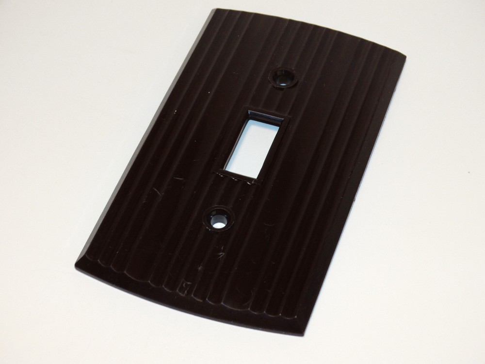 Ribbed Brown Switch Plate Cover Deco