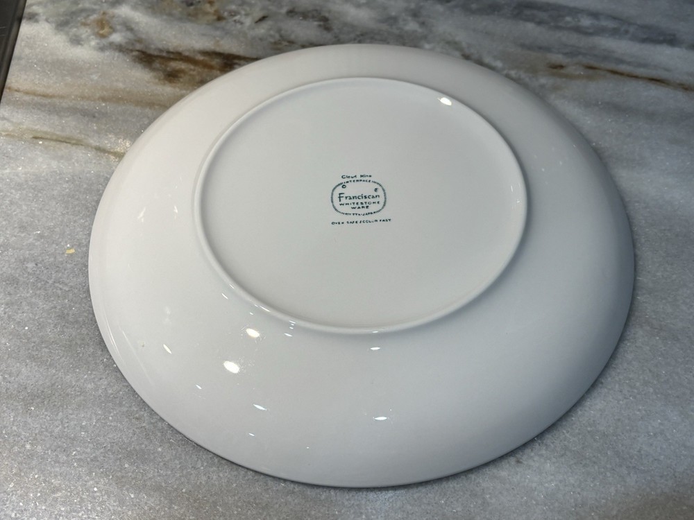 Franciscan Whitestone Ware Cloud Nine 10 1/8” Dinner Plate MCM EUC