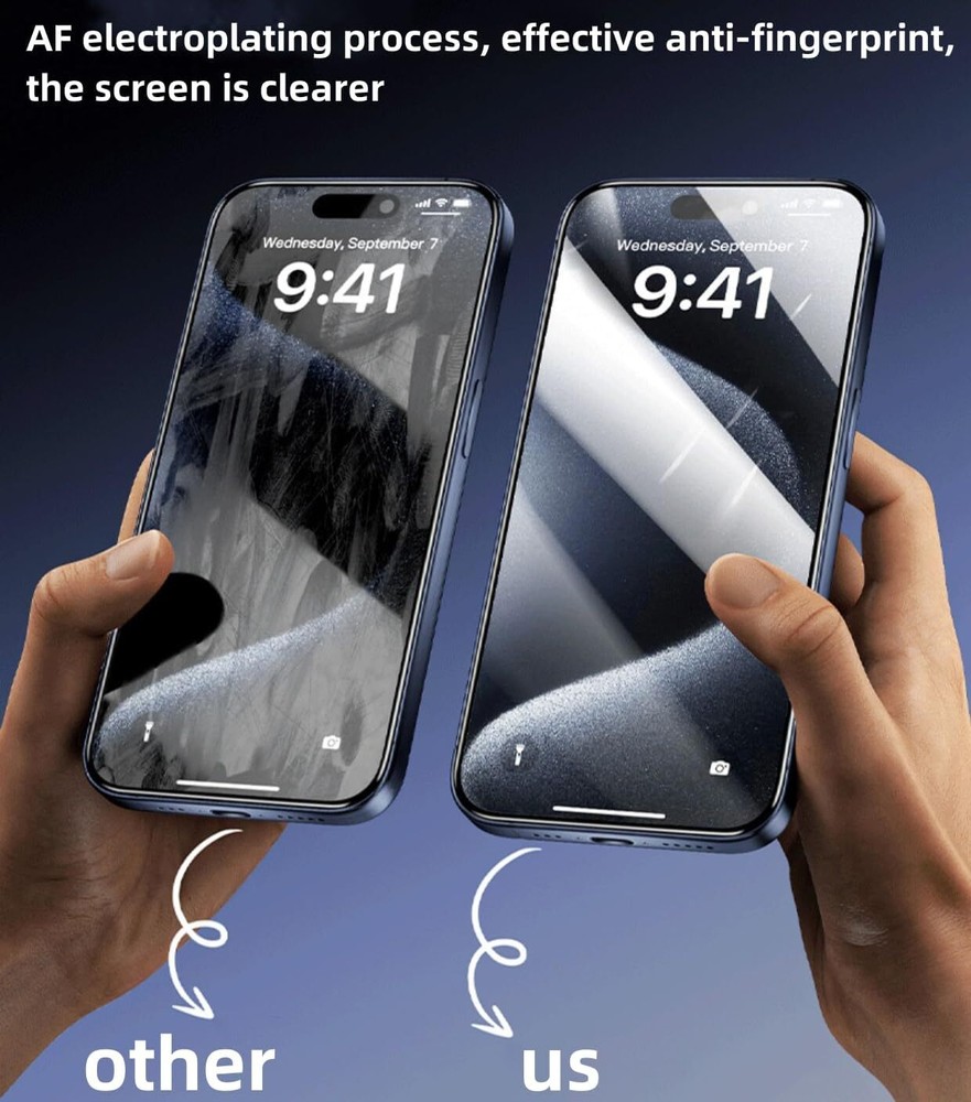 2/4 Pack For iPhone 15/16 Pro Max Privacy/HD Screen Protector+Auto Alignment Kit