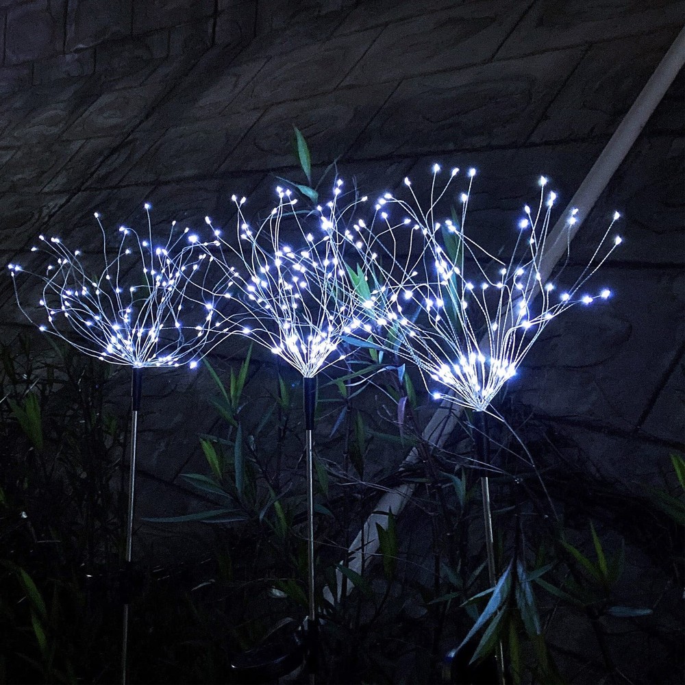 JJGoo Solar Firework Lights, 2 Pack 120 LEDs 2 Lighting 2 Pack, Cool White
