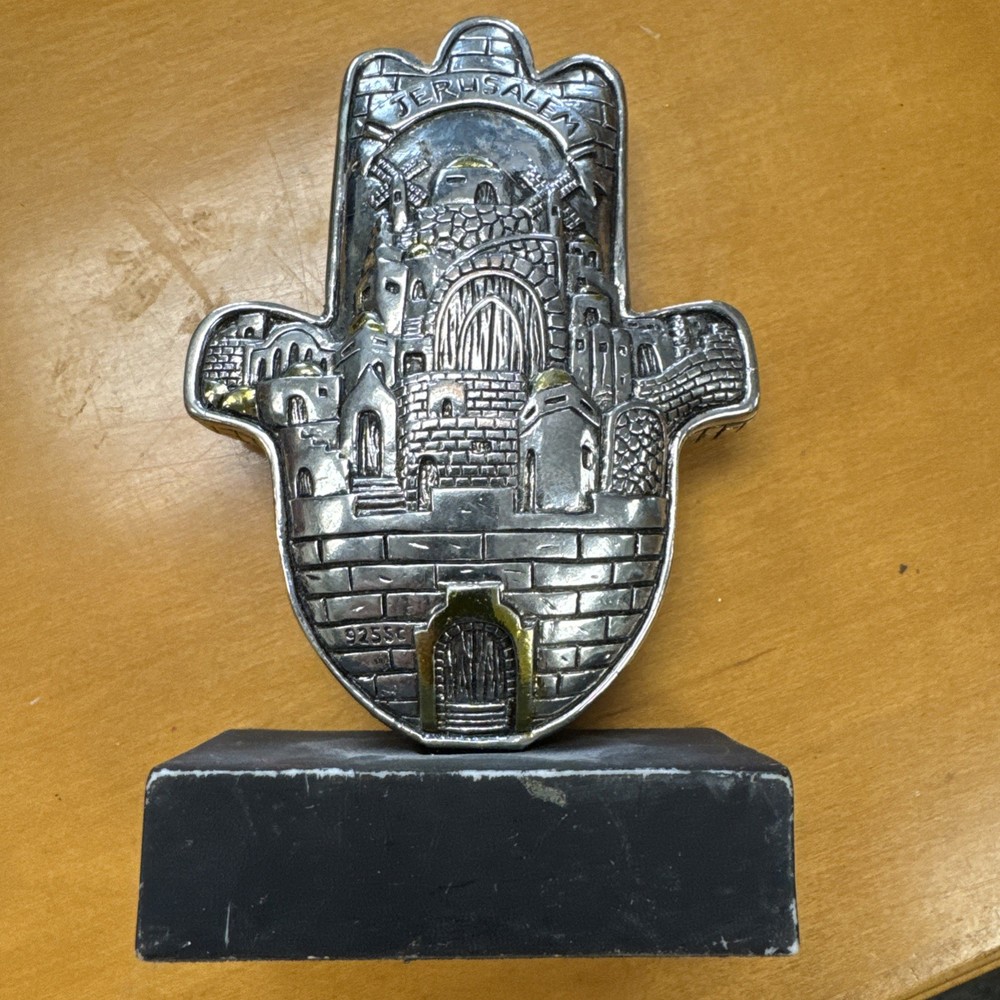 Hamsa Souvenir From Jerusalem Silver Plated.