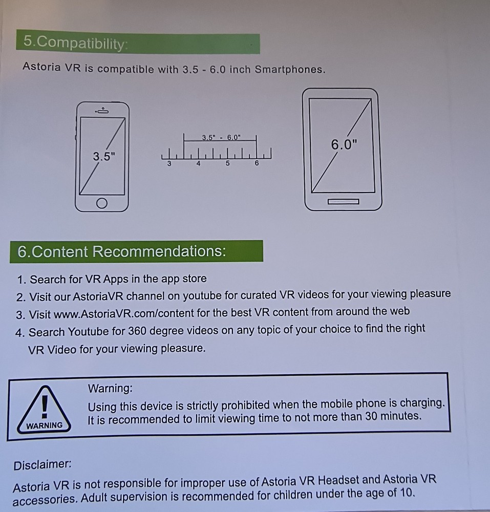 Astoria VR Virtual Reality Headset Black- Open Box, VR Headset