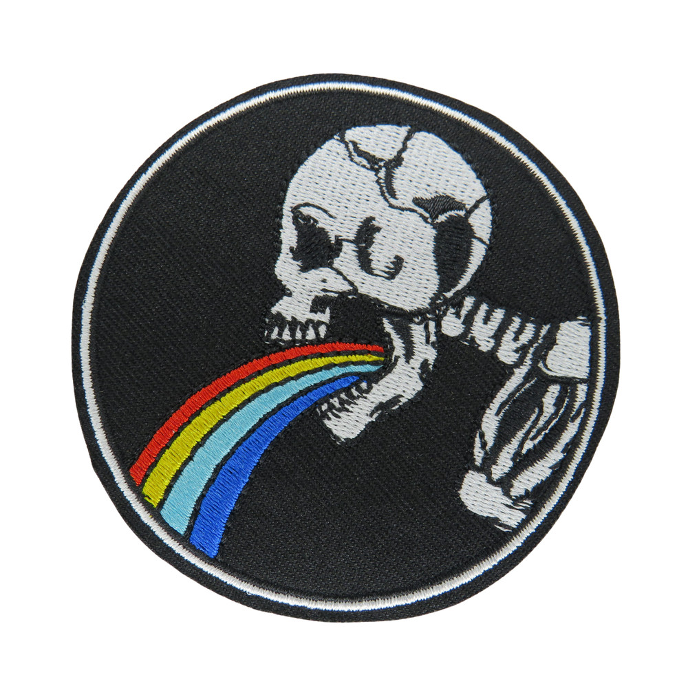 Skeleton skull patch patch iron on patch biker punk patch iron on