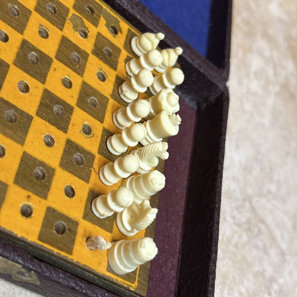 Vintage Small Travel Chess (2 Missing)