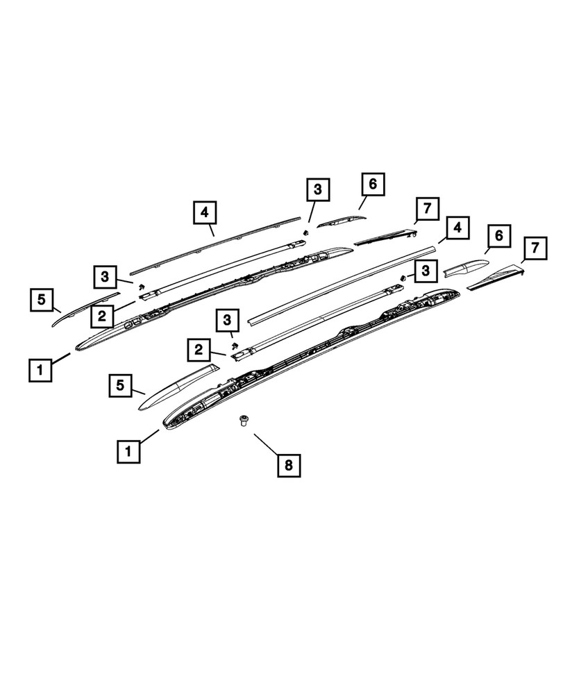 Genuine Mopar Side Rail Cover Left 68451089AA