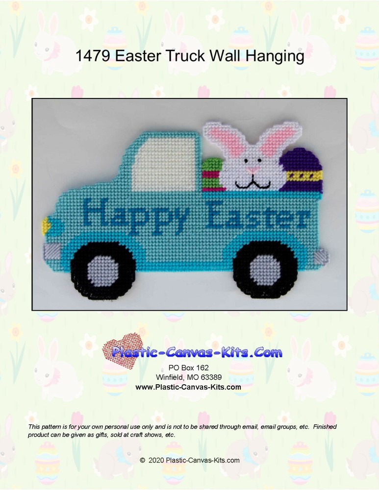 Easter Truck Wall Hanging-Plastic Canvas Pattern or Kit