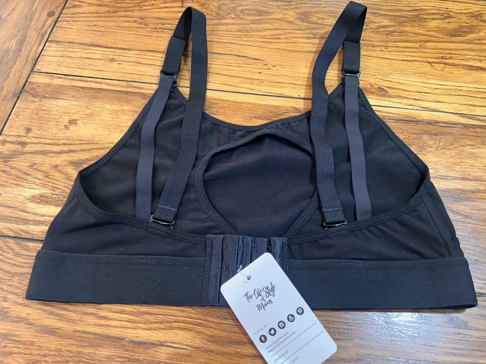 NWT Lupantte Adjustable Strap Nursing Bra, Black Size Medium