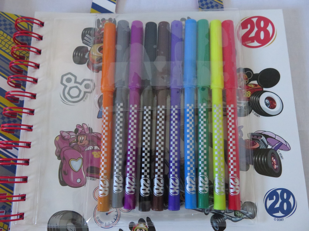 New Disney Mickey Mouse Activity Book Folder Stickers Pens