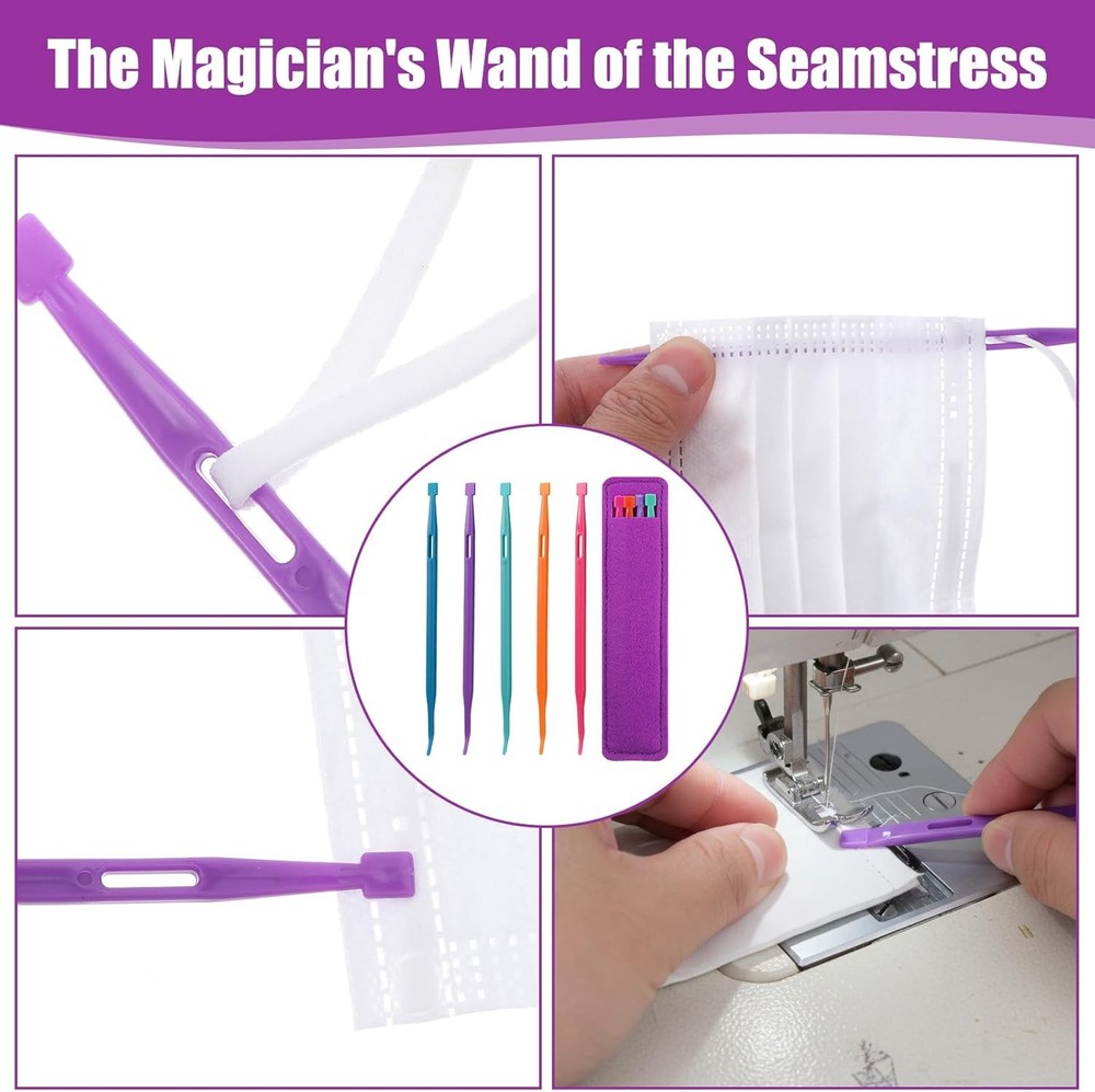 5Pcs That Purple Thang Sewing Tools, 5 Colors Plastic Sewing Tool Threader, Mult