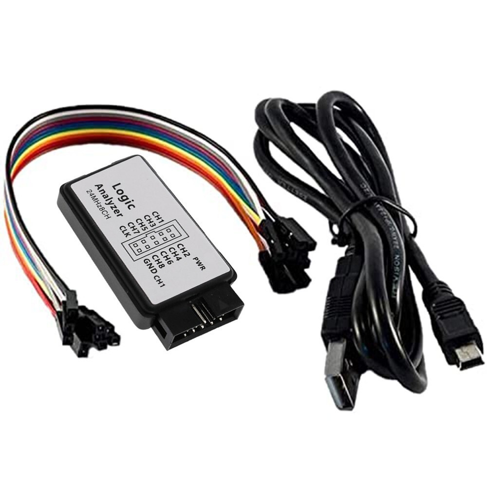 Compact USB Logic Analyzer 8Channel 24M Sampling for Waveform Analysis