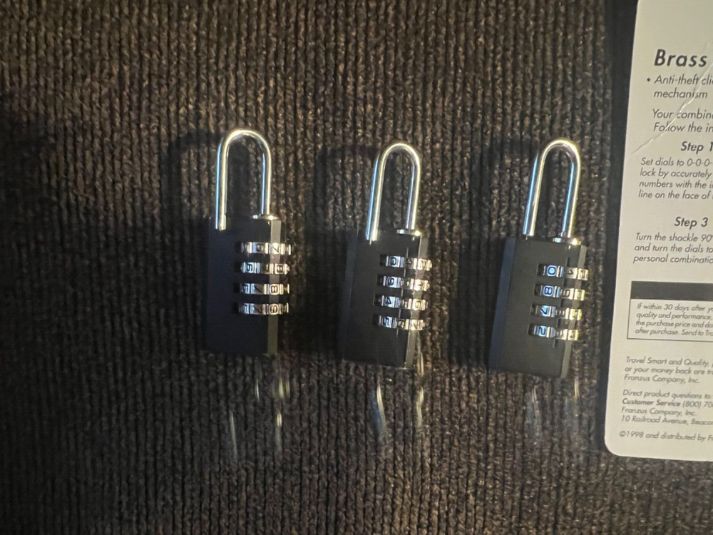 3 - Franzis Vintage Solid Brass Resettable Combo Locks