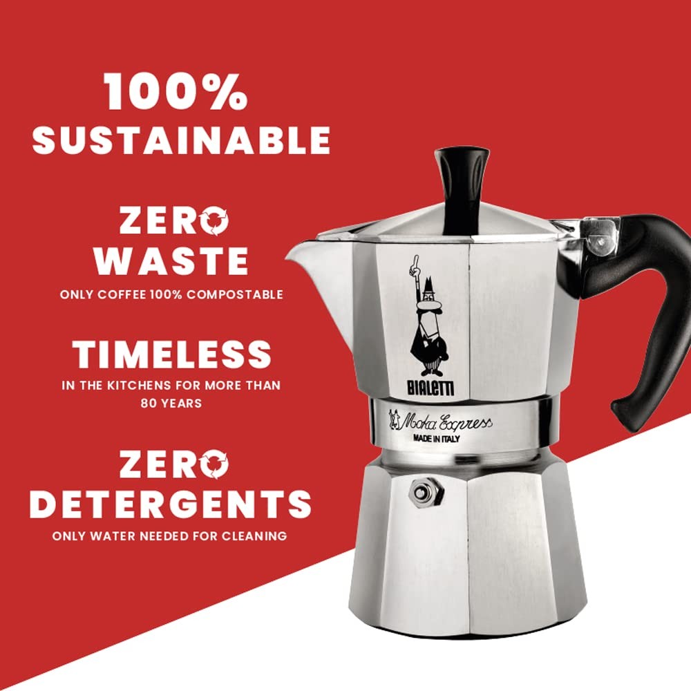 Moka Express Export Espresso Maker,90 ml, Silver