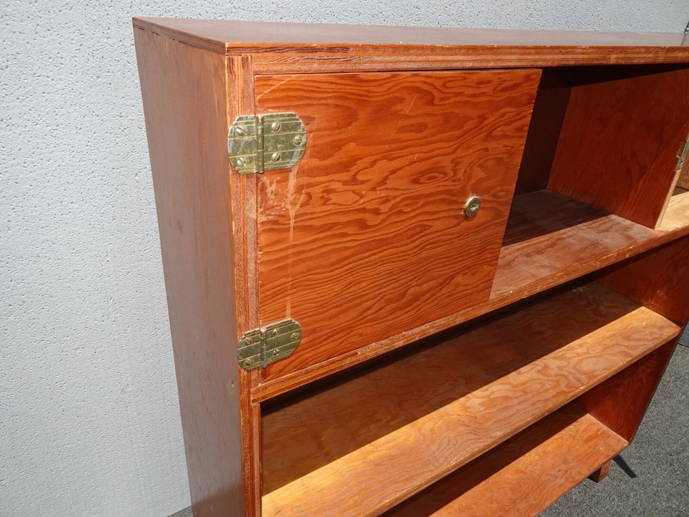 Vintage Mid Century Handmade Brown Bookcase