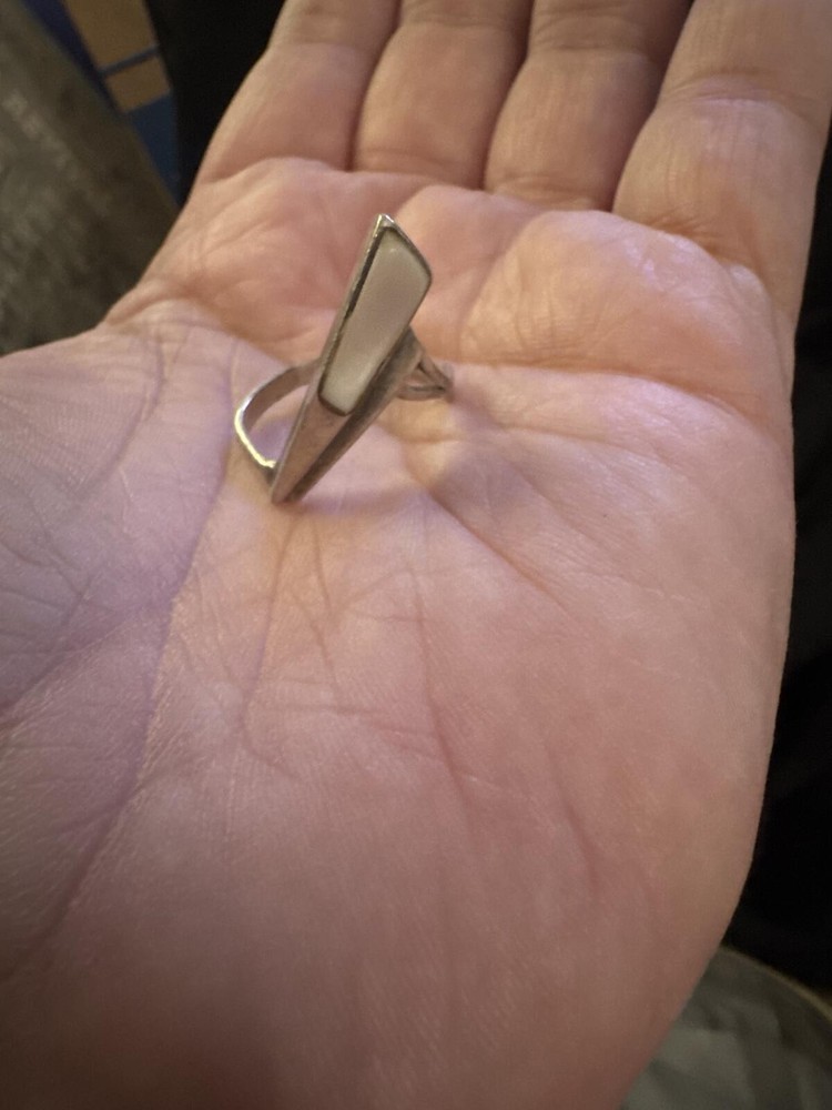 Modern Geometric Silver Tone Ring