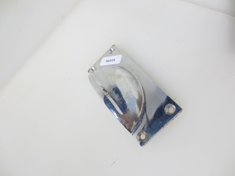 Vintage Chromed Brass Drawer Cup Handle Cupboard Pulls Shell Old Chrome x1