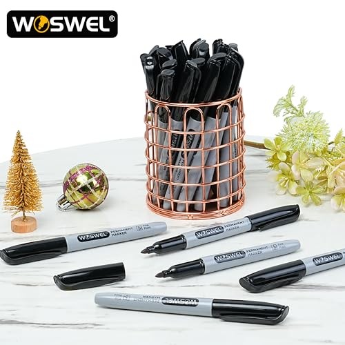 Permanent Markers Bulk, 288 Pack Fine Point Tip Black Permanent Marker Set,