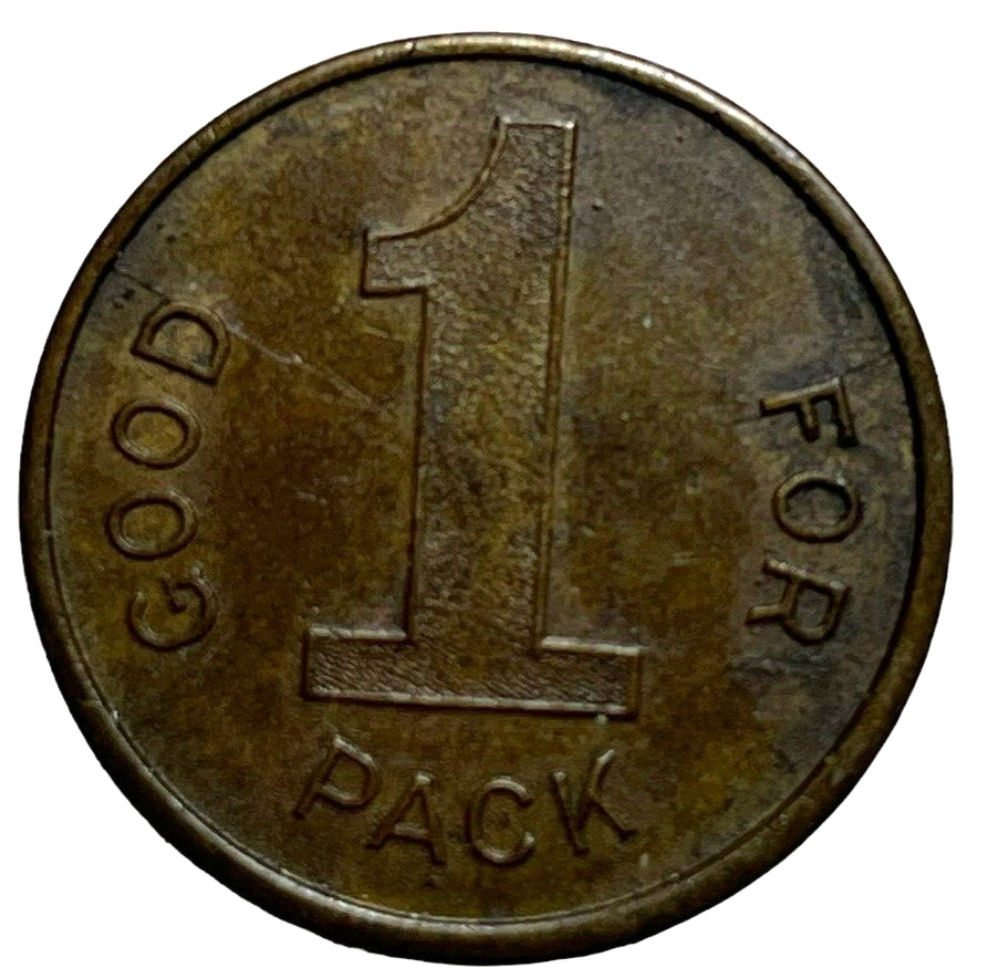 Antique GOOD FOR 1 PACK TOKEN COIN
