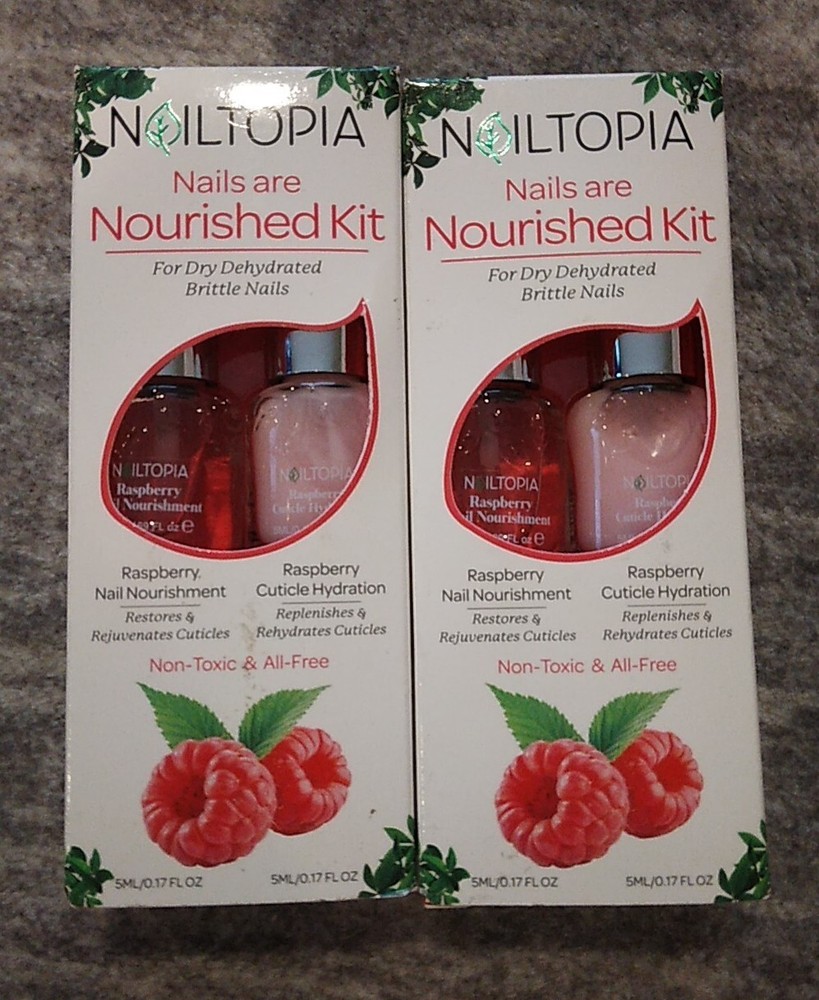 2 Nailtopia Nails Are Nourished Kit For Dry Dehydrated Brittle Nails Raspberry