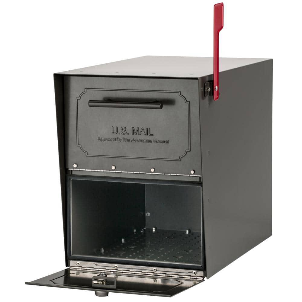 Post Mount Parcel Mailbox High Security Reinforced Lock Extra Large Steel