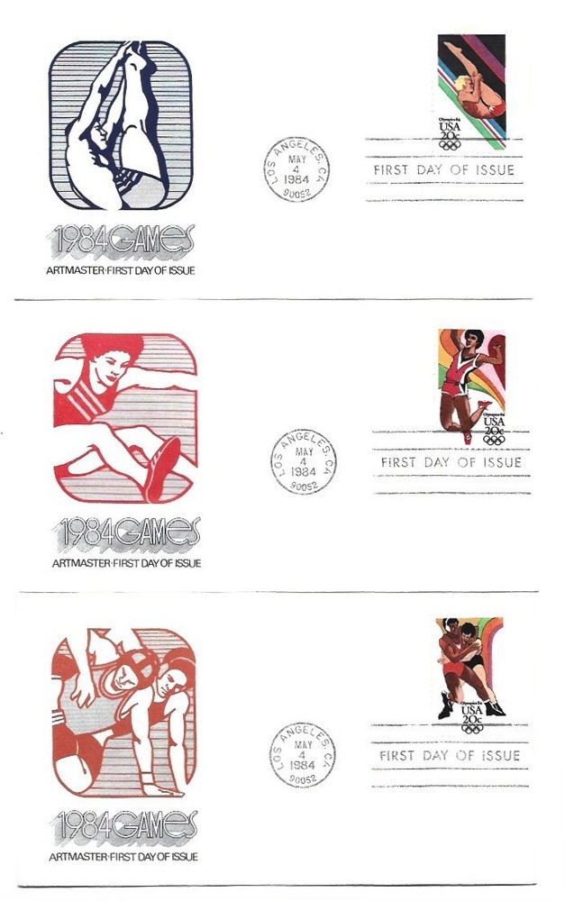 2082-85 Summer Olympics 84, Artmaster set of 4 FDCs