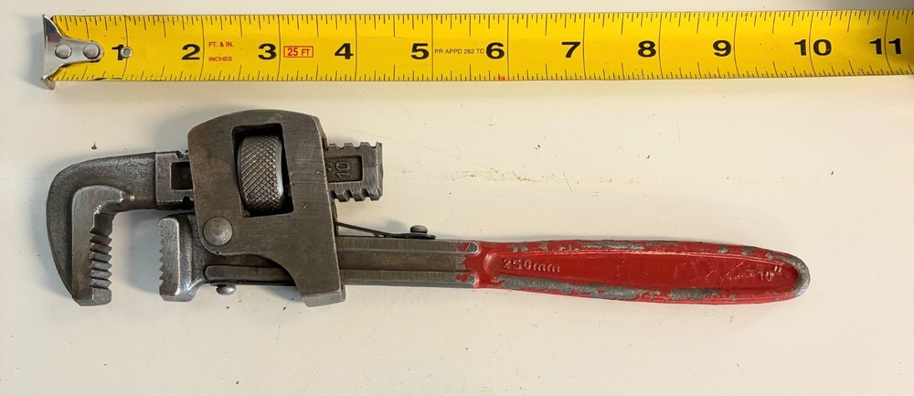 Vintage Adjustable Wrench Lot 10" & 14" Red Handle
