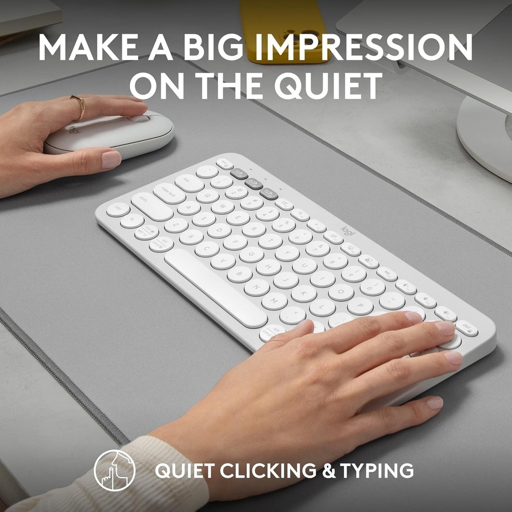 Logitech Pebble 2 Combo Wireless Keyboard/Mouse Bundle - Tonal White