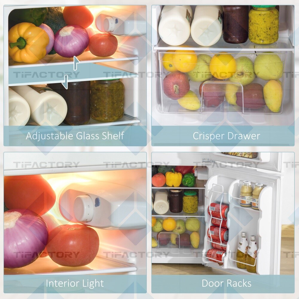 3.2 Cu.Ft Compact Refrigerator with Adjustable Shelf, Adjustable Thermostat