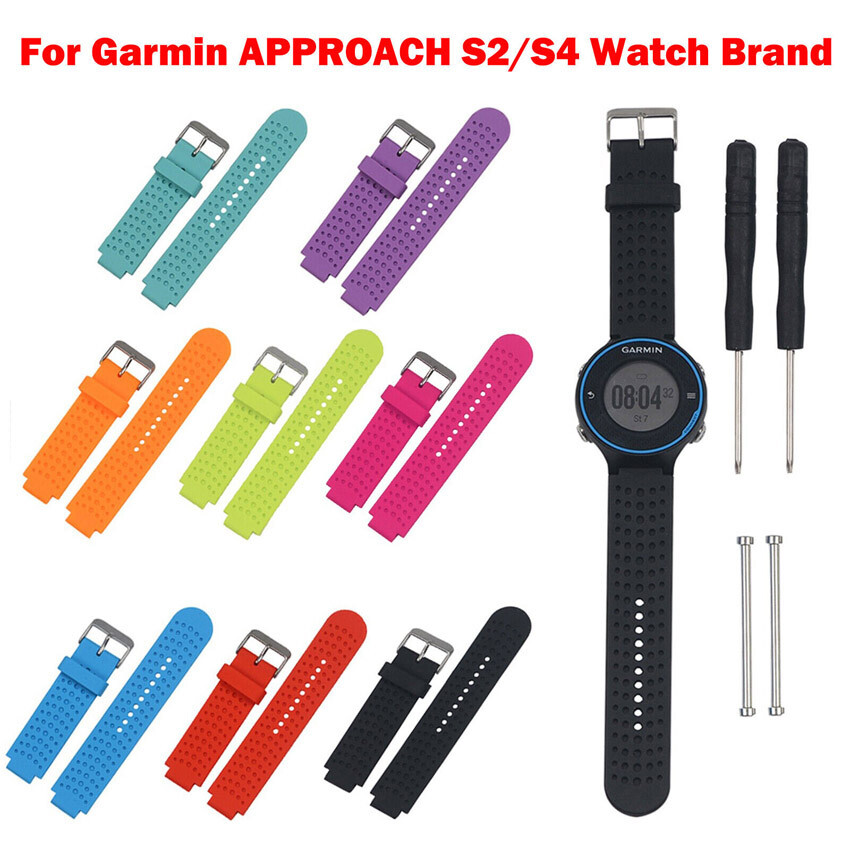 For Garmin APPROACH S2/S4 Watch Silicone With Pins & Tools Strap Bracelet