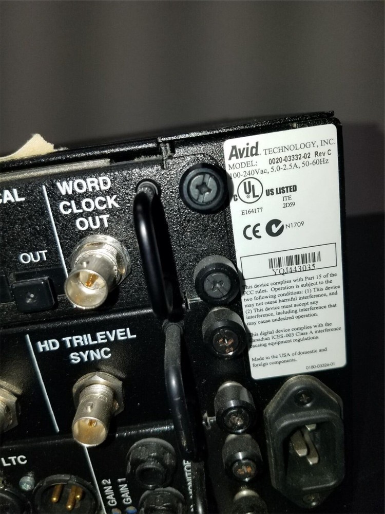 Avid Adrenaline 7020-03332-02 Audio Breakout Box W/ Modules