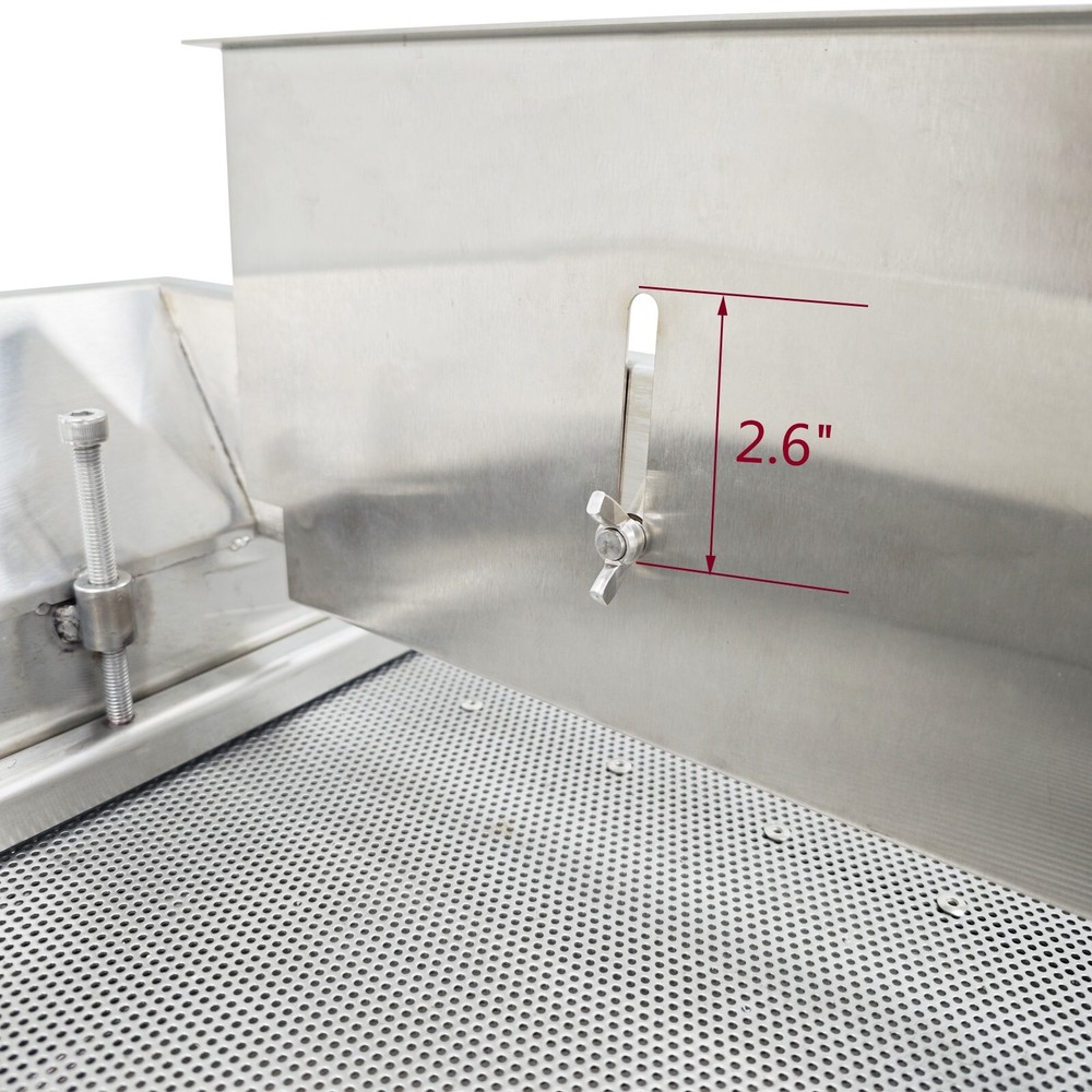 110V Stainless Steel Linear Vibrating Screen 2mm Round Hole Screen Dual Motor