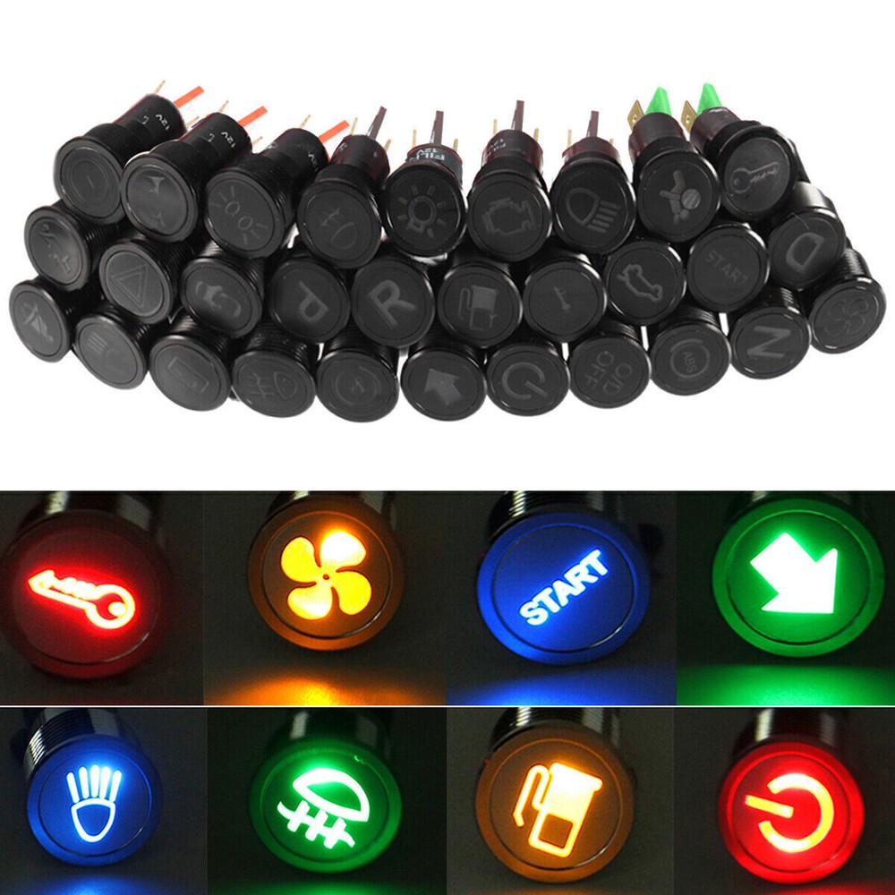 Car Boat 12mm LED Indicator Light Dash Dashboard Panel Warning Pilot Lamp