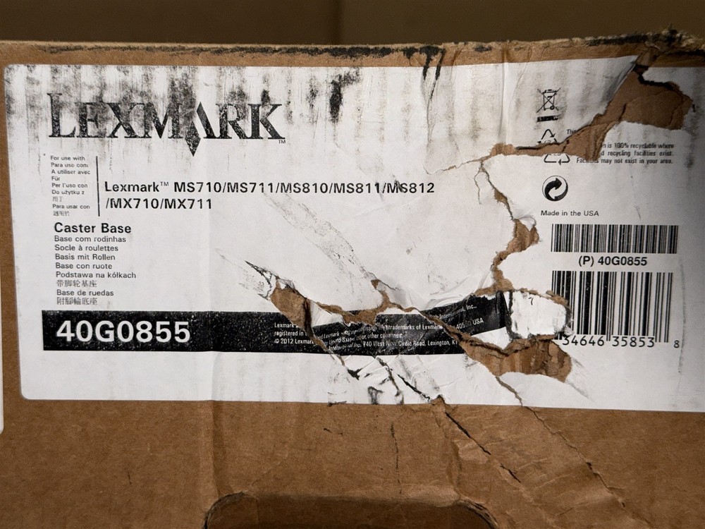 LEXMARK 40G0855 PRINTER CASER BASE FOR VARIOUS MS & MX PRINTER MODELS NEW IN BOX