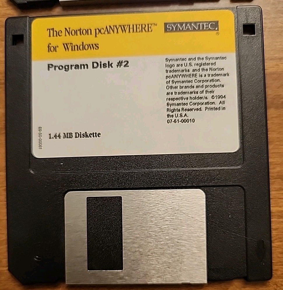 Vintage Norton PC Anywhere Program Disks Emergency Boot Disk Symantec Windows