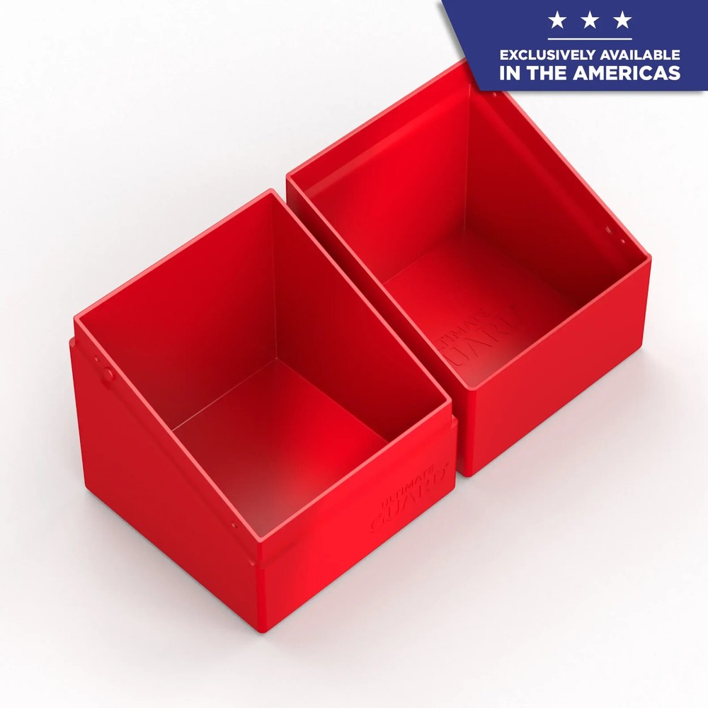 Ultimate Guard Solid Red Boulder 100+ Deck Case New Card Storage Box ccg