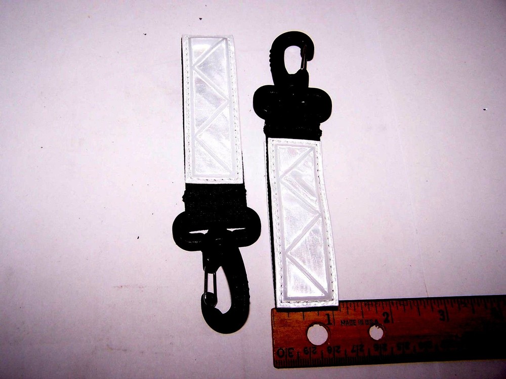 PAIR (2) HIGHLY REFLECTIVE NYLON BELT / GEAR LOOP WITH SWIVEL BOLT SNAP