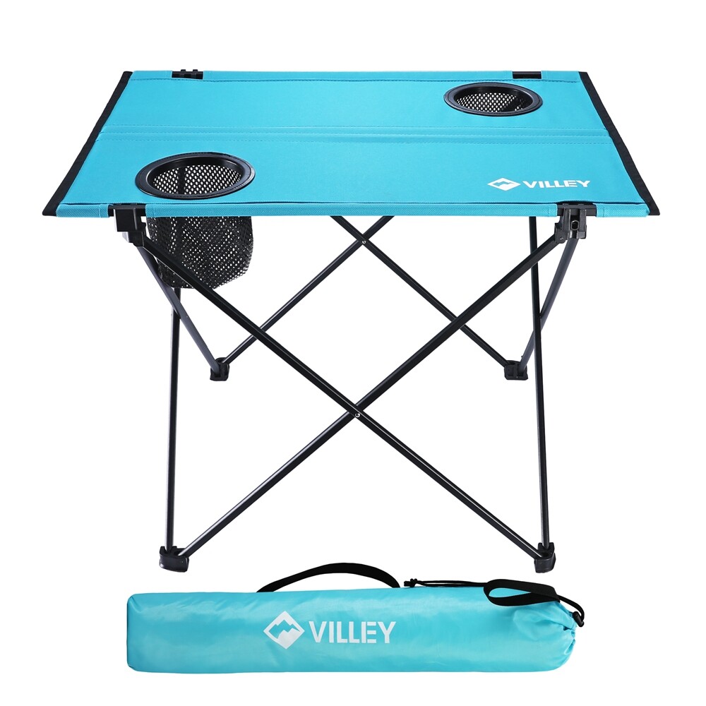 Portable Folding Outdoors Camping Table Camping Table w/2 Cup Holder & Carry Bag